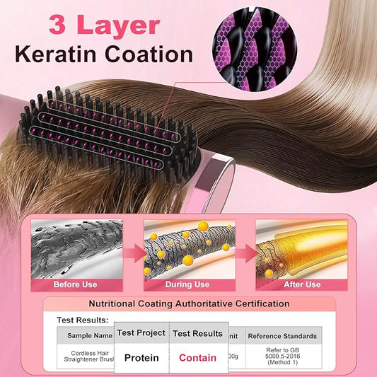 Cordless Hair Straightener Brush