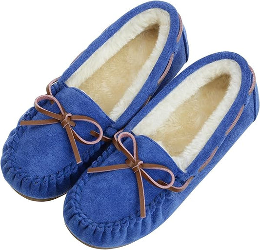 Women’s Micro Suede Slippers with Faux Fur Lining