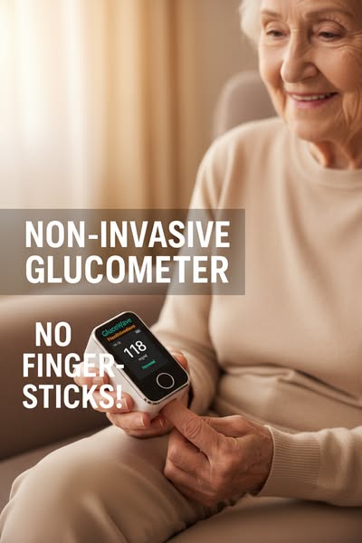 Non-Invasive Blood Glucose Monitor — 5-Second Readout | - 99% Accuracy 8-1
