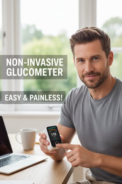 Non-Invasive Blood Glucose Monitor — 5-Second Readout | - 99% Accuracy 8-1